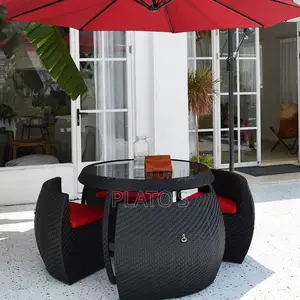 Outdoor Wicker Dining Chair Table Garden Patio Set