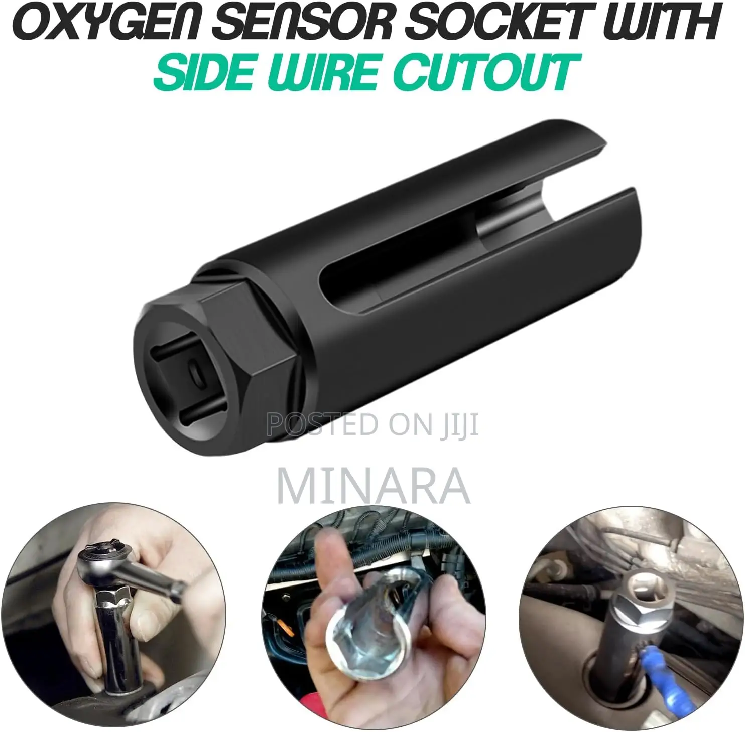 Oxygen Sensor Socket, 1/2" Drive X 22mm, O2 Sensor Removal Tool
