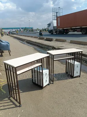 Manicure Table With Drawers and Marble White Tops 