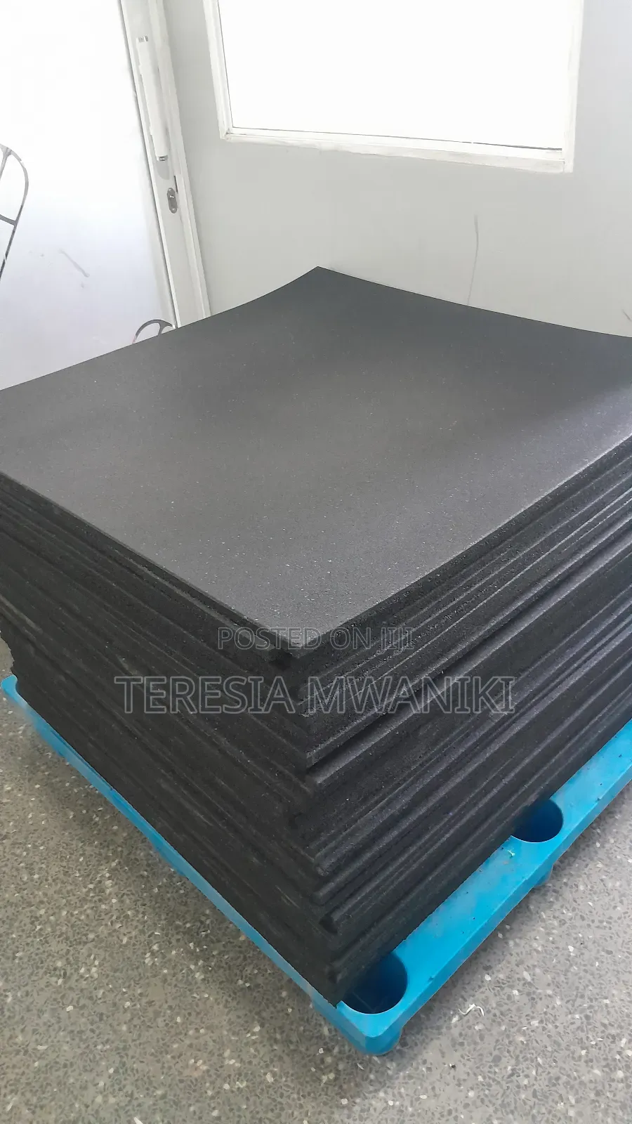 1mx1m  Rubber Mats [ Sparkled  Blue]