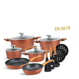 *Edenburg 15pc Cookware(Burnt Orange) 