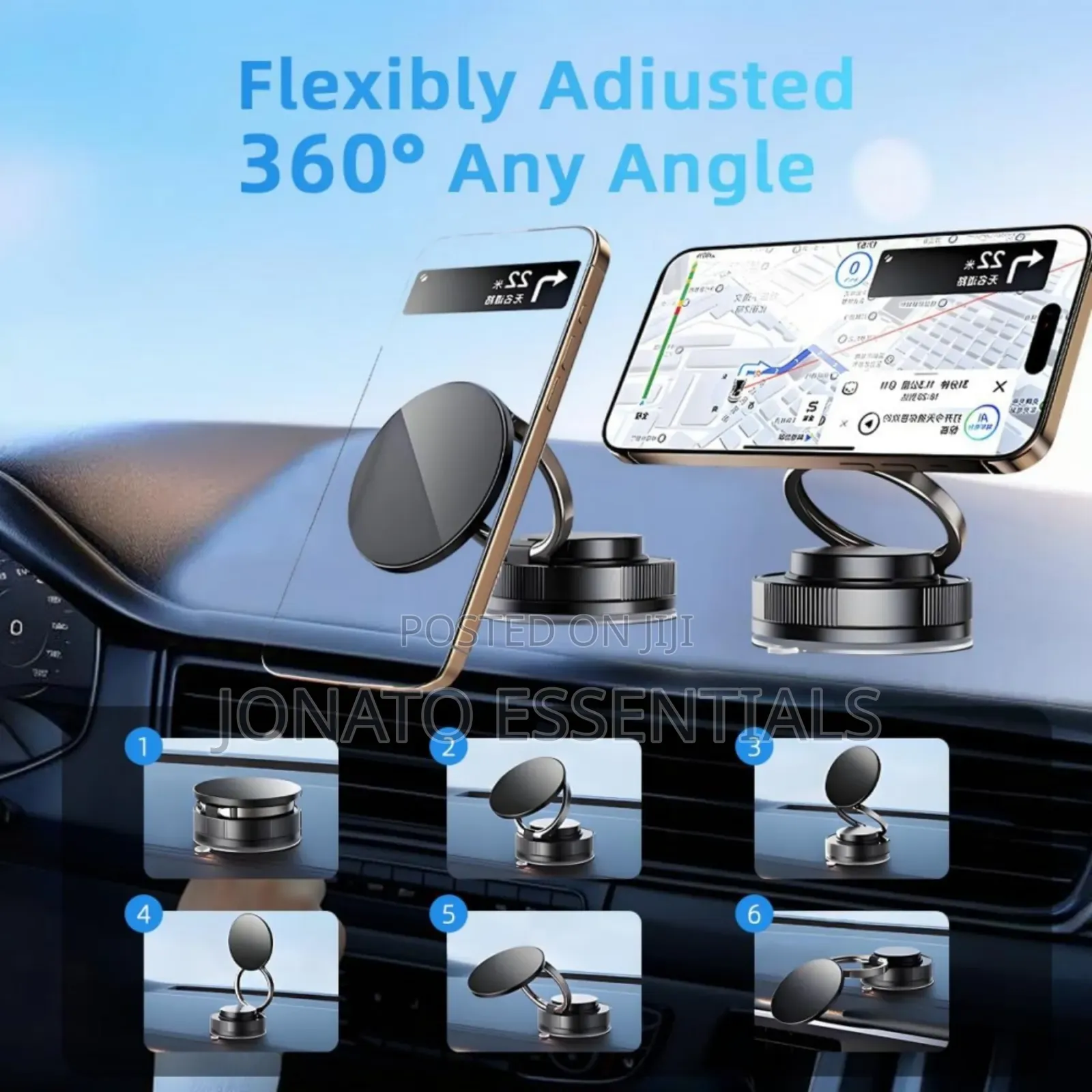 360° Rotating Magnetic Phone Holder, Foldable Retractable