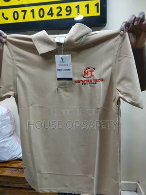 Branded Beige Polo Back and Front