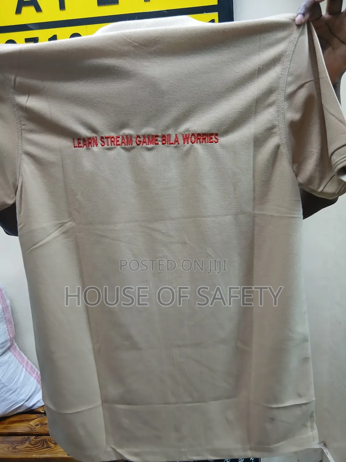 Branded Beige Polo Back and Front