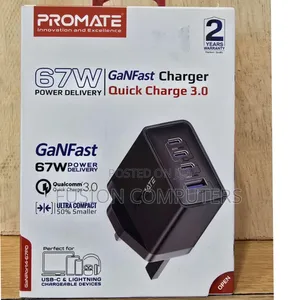 Promate 67w Super-Speed Usb-C Ganfast Charger