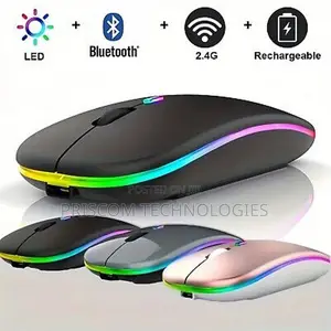 Hp W10 Led Wireless Rechargable Mouse With Bluetooth and Usb Receiver