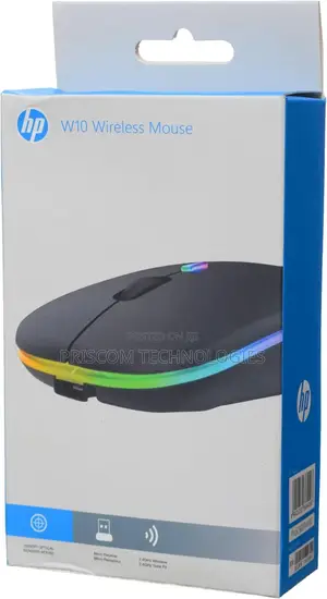Hp W10 Led Wireless Rechargable Mouse With Bluetooth and Usb Receiver