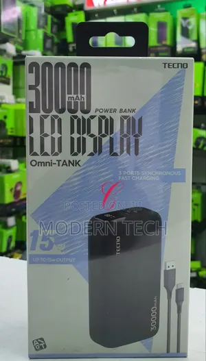 Tecno Omni Tank Powerbank 30000mah Powerbank