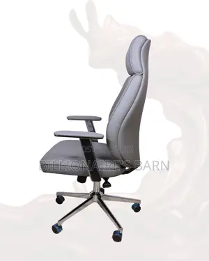 Grey Executive Leather Office Chair (Heavy-Duty) — Price Drop Today