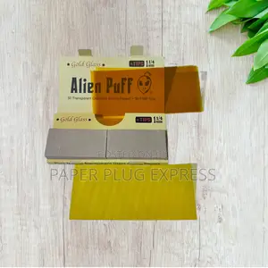 Alien Puff Transparent Cellulose Gold Rolling Paper - 1 1/4 Size