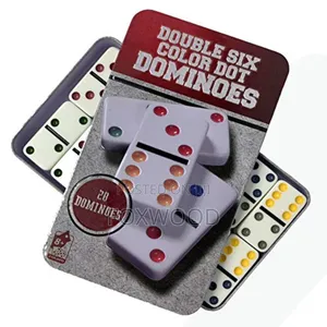 Dominos Game Set in Color Collectors Tin, 28 Dominoes