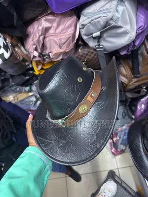Black' Stylish Cowboy/Girl Unisex Leather Hats