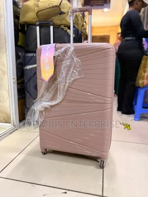 Large Rose Gold Rubber Suitcase
