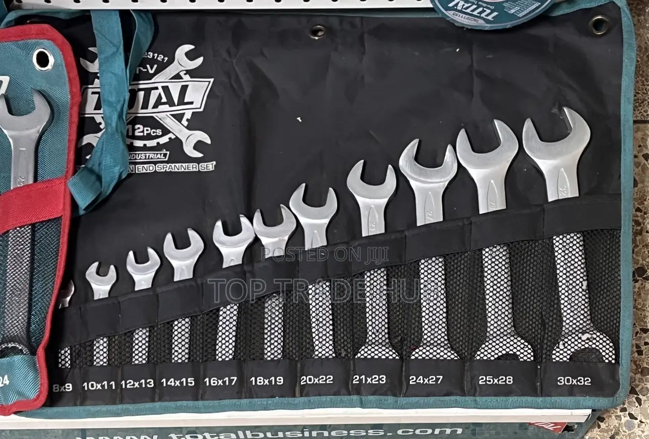 Fine Polished Total 12pcs Double Open End Spanner Set 6-32mm