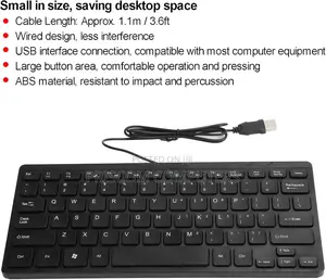 78 Keys Small Wired Usb Portable Keyboard for Desktop, Computer Laptop