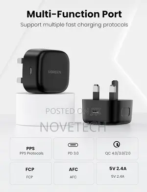 Ugreen 25w Usb C Charger Super Fast Pd Charger Cable Uk Black - Cd250