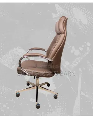 Imported Brown Executive Leather Office Chair | Headrest Support