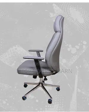 Grey Executive Leather Office Chair (New Arrival) — Only a Few Left