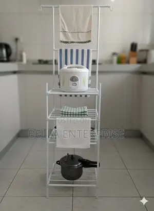 Pot Rack 4 Layer White Size:176cm*43cm*36cm