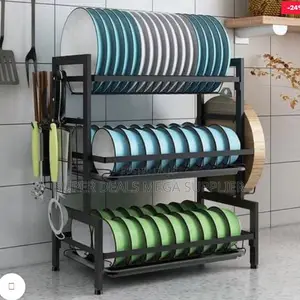 3- Tier Stainless Steel Dish Rack Space Saving Cutlery Drainer