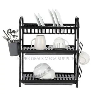 3- Tier Dish Drying Rack Sleek Stainless Steel Space Saver