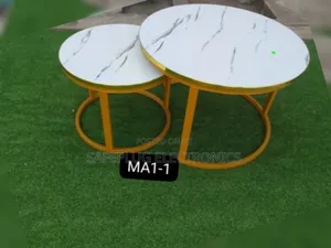 White Marble Effect Nesting Coffee Table (Mdf)