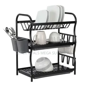 Stylish 3- Tier Dish Rack Modern Cutlery Drying Organizer