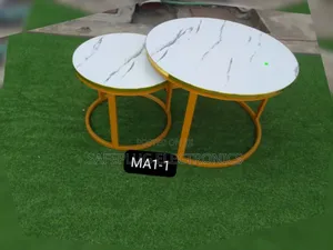 Modern Nesting Coffee Table With White Marble Finish