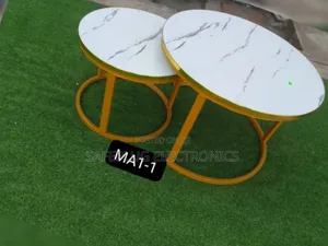 Elegant White Nesting Coffee Table - Marble Effect