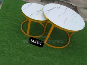 White Nesting Table - Marble Effect Design