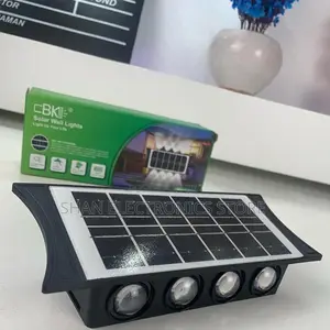 8 Led Up Down Solar Wall Lights, Warm White Solar Fence Lights