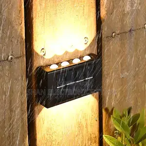 Garden Fence Yard Porch Walkway 8 Led Up Down Solar Wall Lights