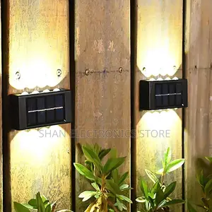 Outdoor Wall Backyard Patio Deck 8 Led Solar Powered Up Down Lighting