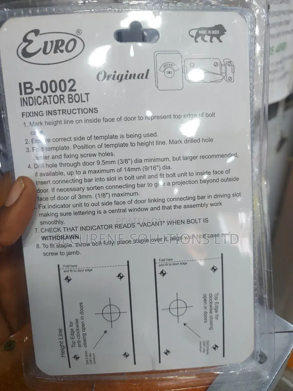 Euro Brand Toilet Indicator Bolt