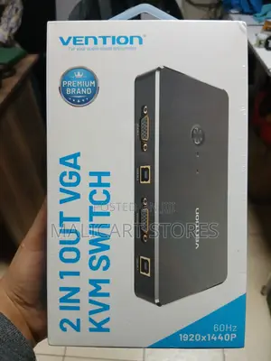 Vention 2 in 1 Out Vga KVM Switch Black Metal Type