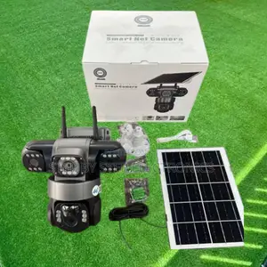 24/7 Full Color Night Vision V380pro 4 Lens 4g Solar Outdoor Camera