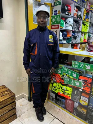 Orange Pockets Cotton Twill Safety Coveralls
