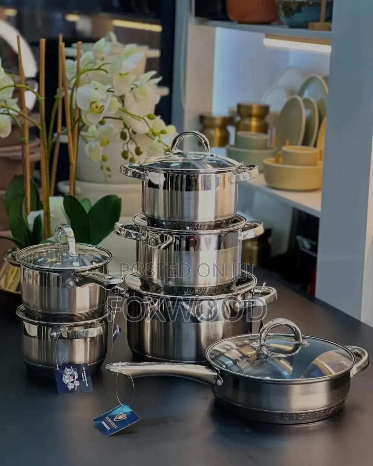 12 PCS Stainless Steel Cooking Pots.