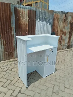 Modern Sleek Design Reception White Desk