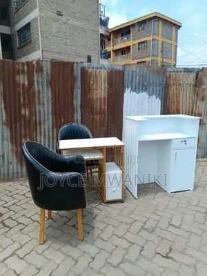 Manicure Set With Black Seats, and Reception Desk 