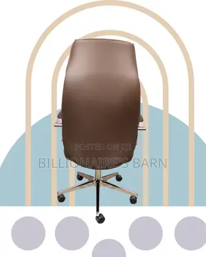 Brown Executive Leather Office Chair | Comfy Padded Armrests