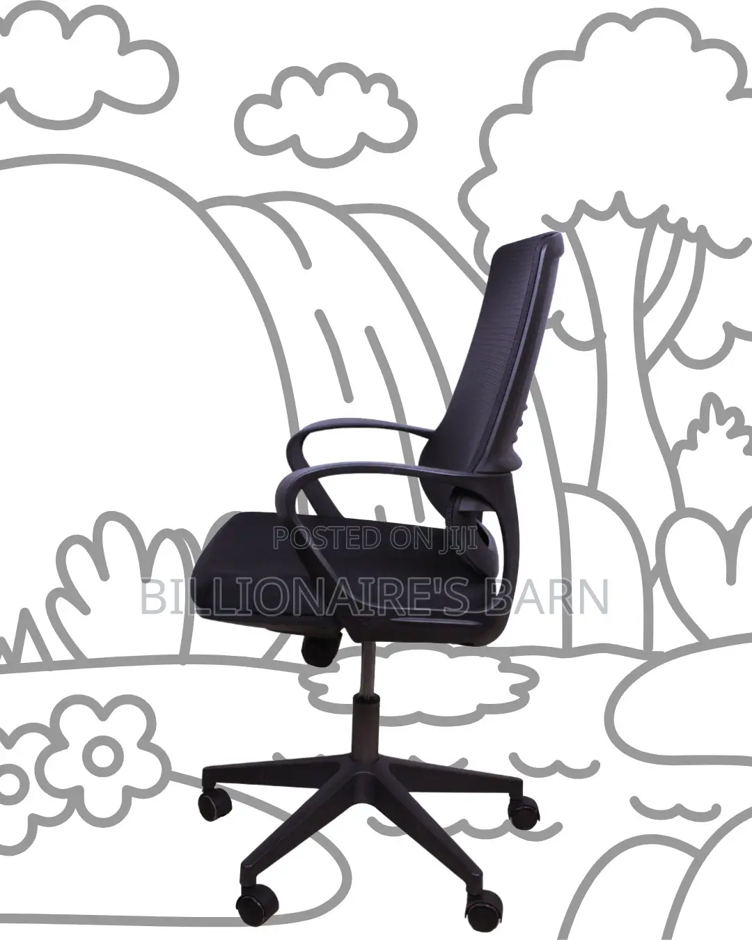 Black Ergonomic Mesh Office Chair | Heavy-Duty Headrest Support