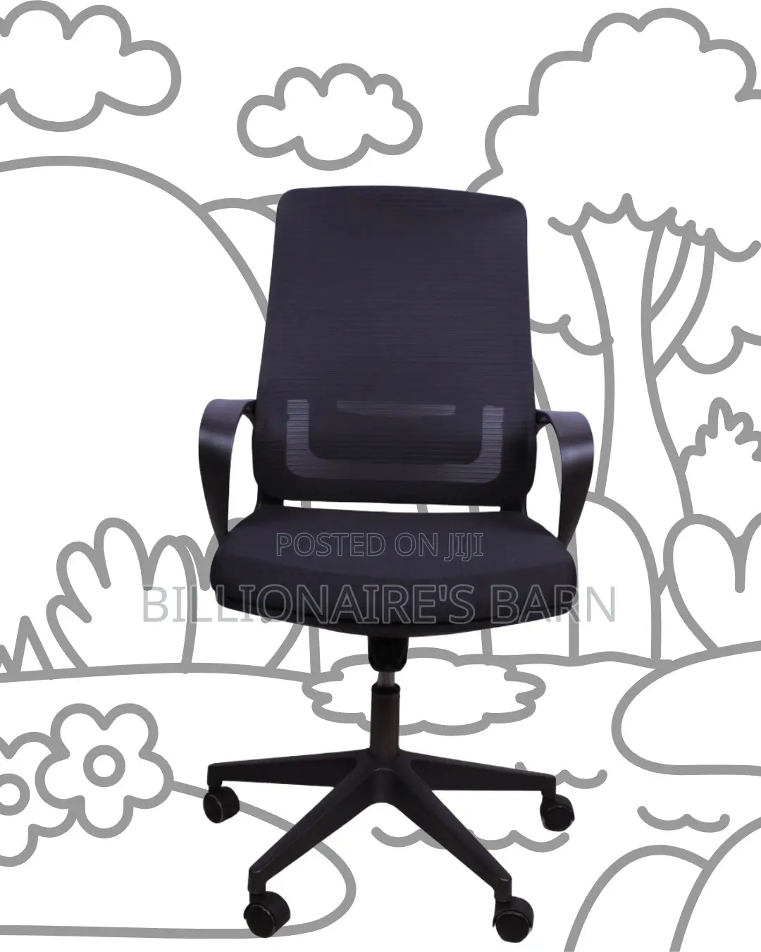 Black Ergonomic Mesh Office Chair | Heavy-Duty Headrest Support
