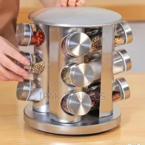 Rotating Spice Rack Organiser, 12pcs Jars Revolving