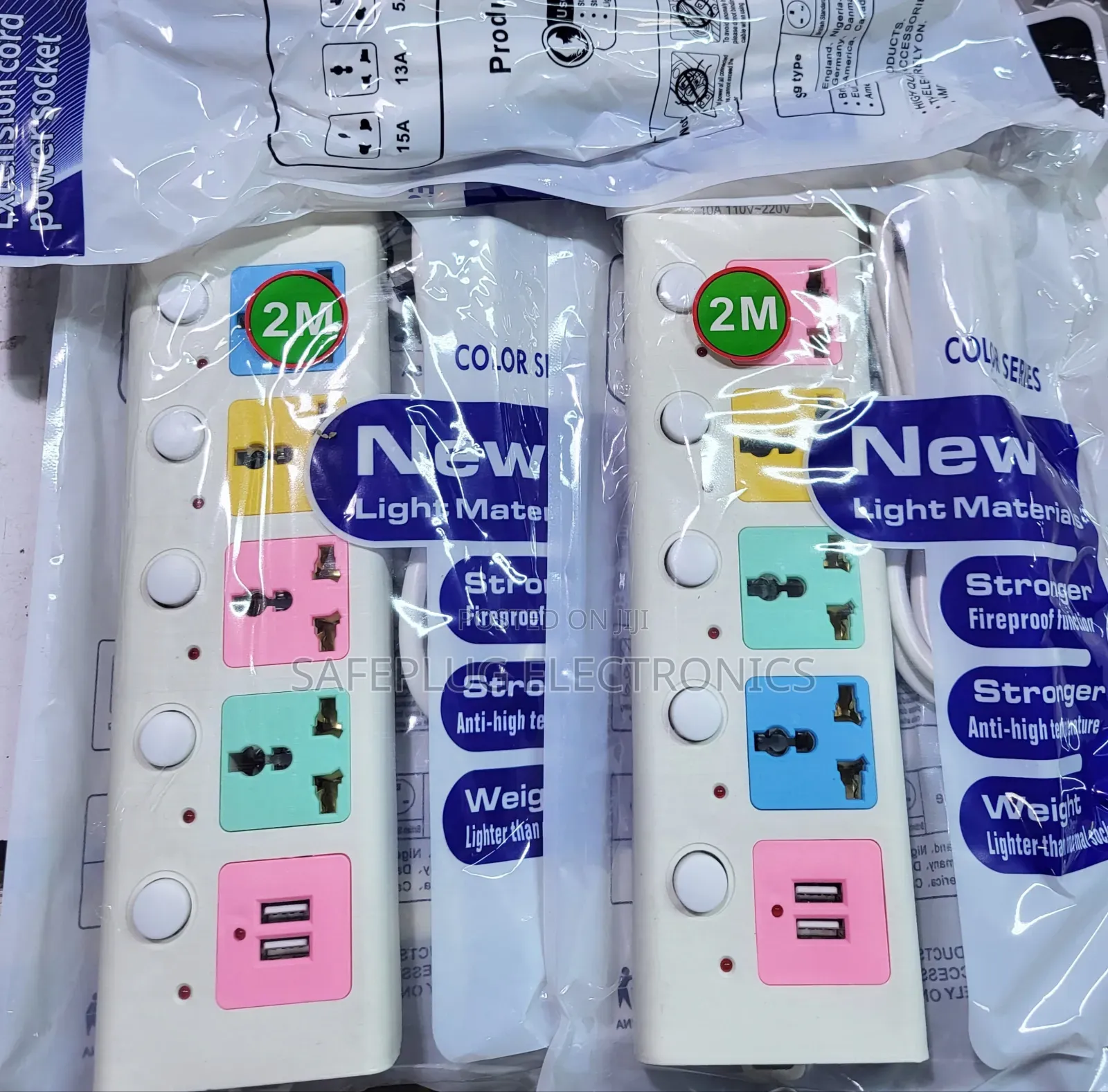 New 4 Way - 2 Meters Switch Extension With Usb Ports