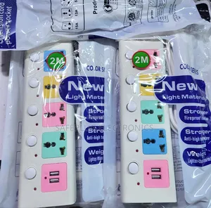 New 4 Way - 2 Meters Switch Extension With Usb Ports