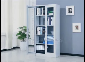 2 Door Full Glass Steel Filing Cabinet.