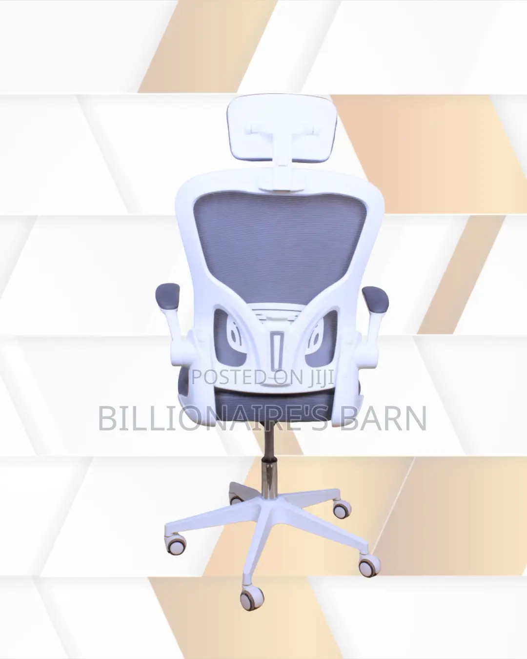 Space-Saving White Ergonomic Office Chair — Great for Study or Work
