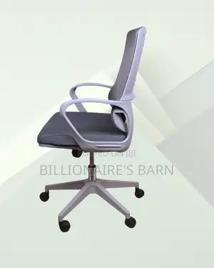 Sleek Grey Ergonomic Mesh Office Chair — Smooth-Rolling Mobility