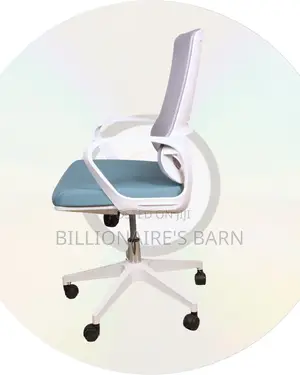 White Ergonomic Mesh Office Chair | Minimal Nylon Castors